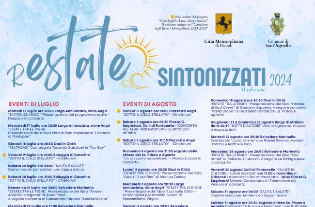Sant'Agnello - Al via il cartellone eventi 'restate sintonizzati 2024' |  StabiaChannel.it - Libera Informazione